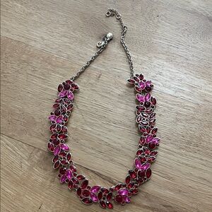 Elegant Red and Pink Gemstone Necklace